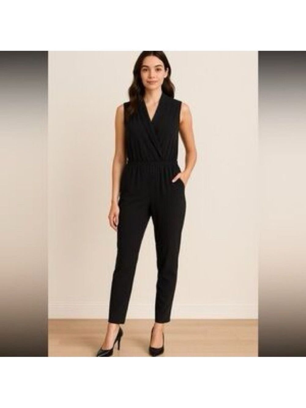 Harve Benard Black V-Neck Jumpsuit